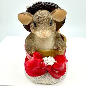 Fitz & Floyd Charming Tails "Holly Day Dreams" 93/501 Lidded Trinket Box Xmas